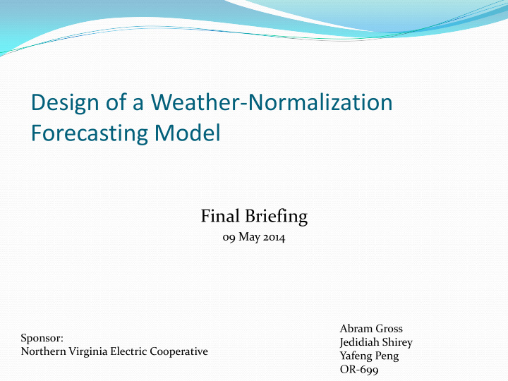 design of a weather normalization