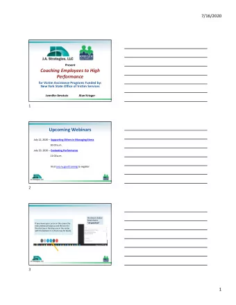 How to Develop  Coaching Employees to High  a Strategic Plan  Performance  Jennifer Amstutz  Alan