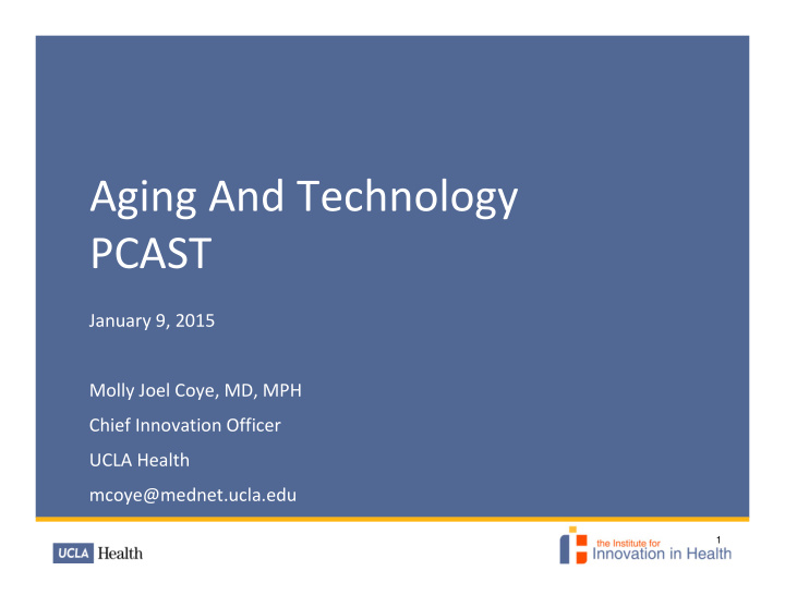 aging and technology pcast
