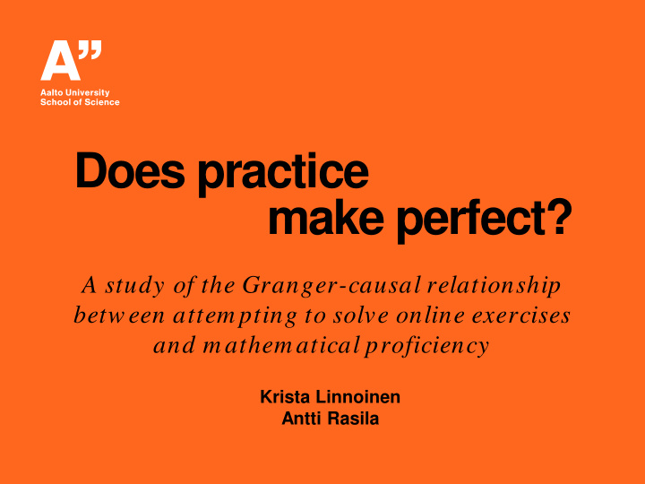 does practice make perfect