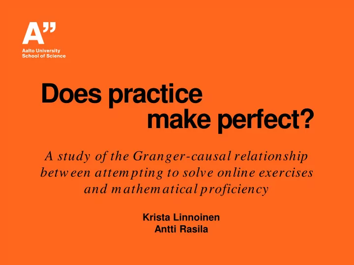 does practice make perfect
