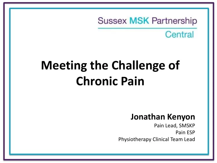 meeting the challenge of