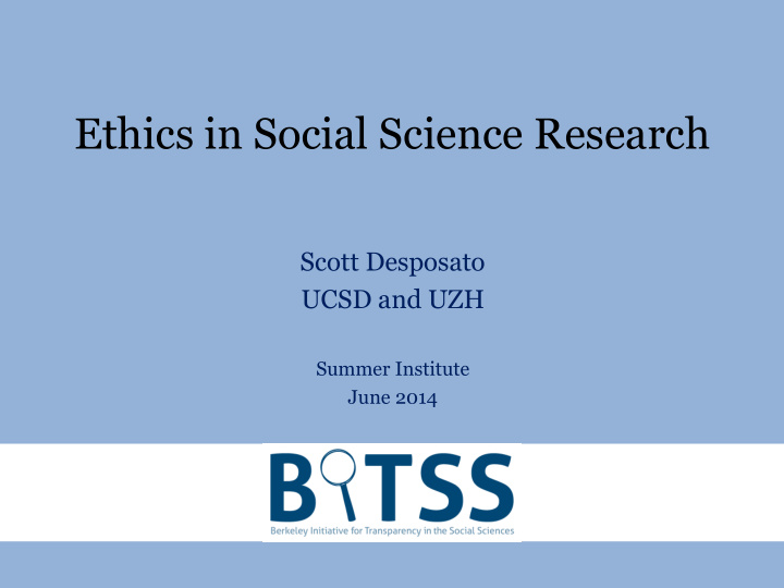ethics in social science research