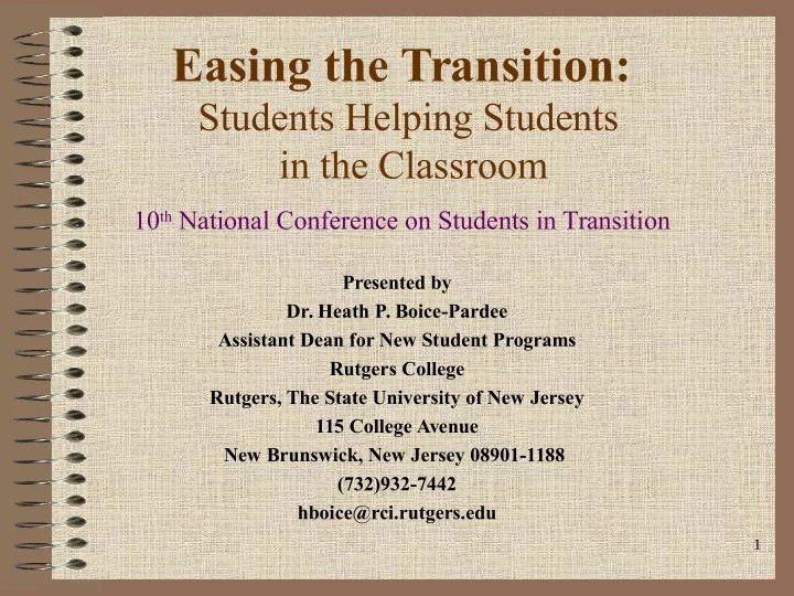 easing the transition