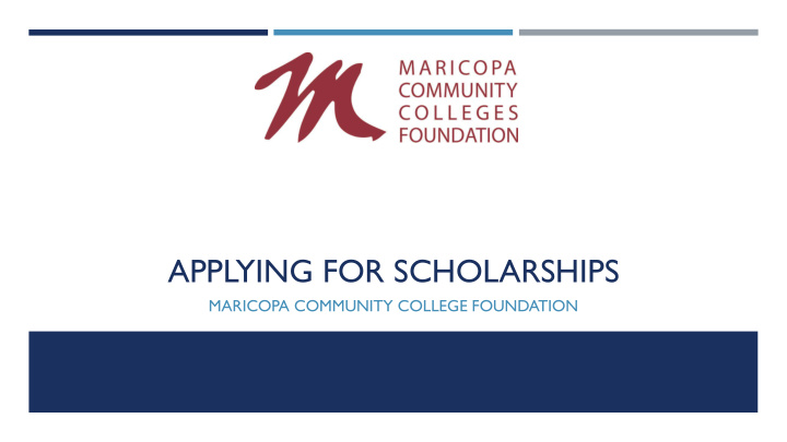 applying for scholarships