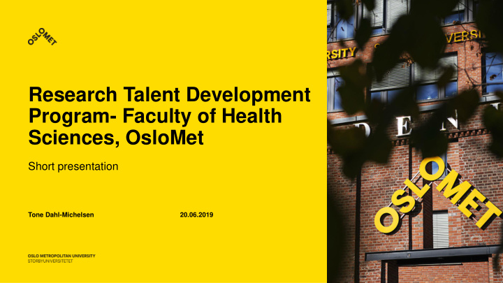 research talent development