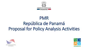Repblica de Panam  Proposal for Policy Analysis Activities  Carb  rbon Pri  ricin  ing In