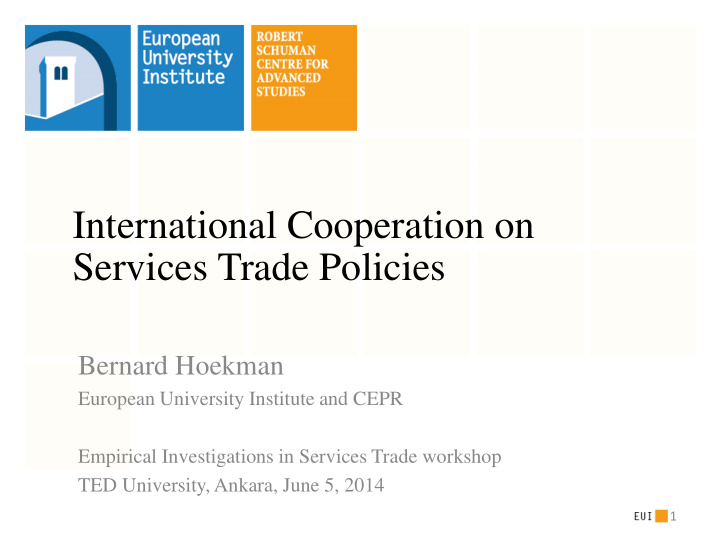 international cooperation on services trade policies
