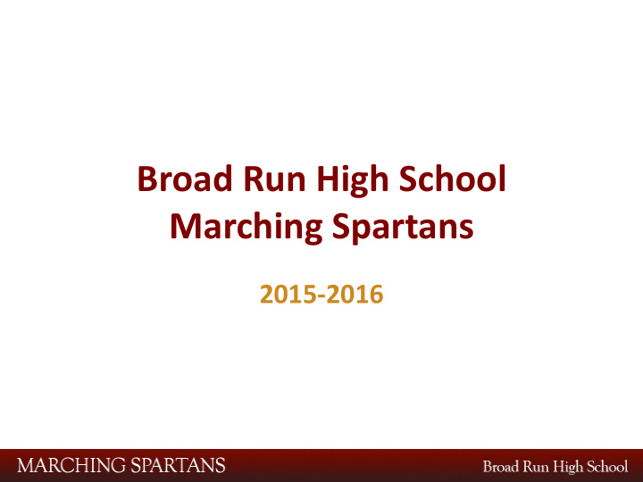 broad run high school marching spartans