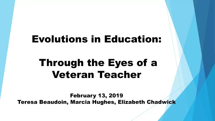 teaching then and now