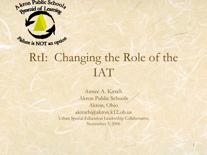 rti changing the role of the iat