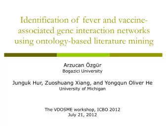 Identification of fever and vaccine-  associated gene interaction networks  using ontology-based