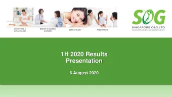 1H 2020 Results  Presentation  6 August 2020  Disclaimer  This Corporate Presentation has been