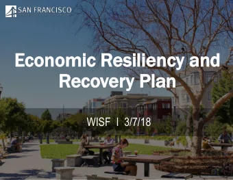 Eco  Economic  nomic Res  esiliency  iliency and  and  Reco  ecover  ery  y Pl  Plan  an  WISF  I