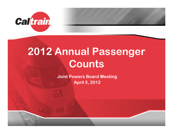 2012 annual passenger counts