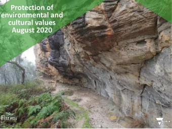 TITLE SLIDE  environmental and  WITH SUBJECT  cultural values  INFORMATION  August 2020  1  Agenda