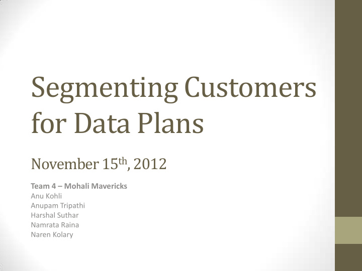 for data plans november 15 th 2012