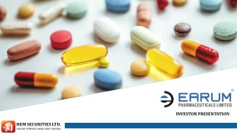 INVESTOR PRESENTATION  HEM SECURITIES LTD.  AWARD WINNING MERCHANT BANKER  SAFE HARBOUR This