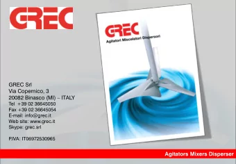 GREC Srl  Via Copernico, 3 20082 Binasco (MI)  ITALY  Tel  +39 02 36645050  Fax +39 02 36645054
