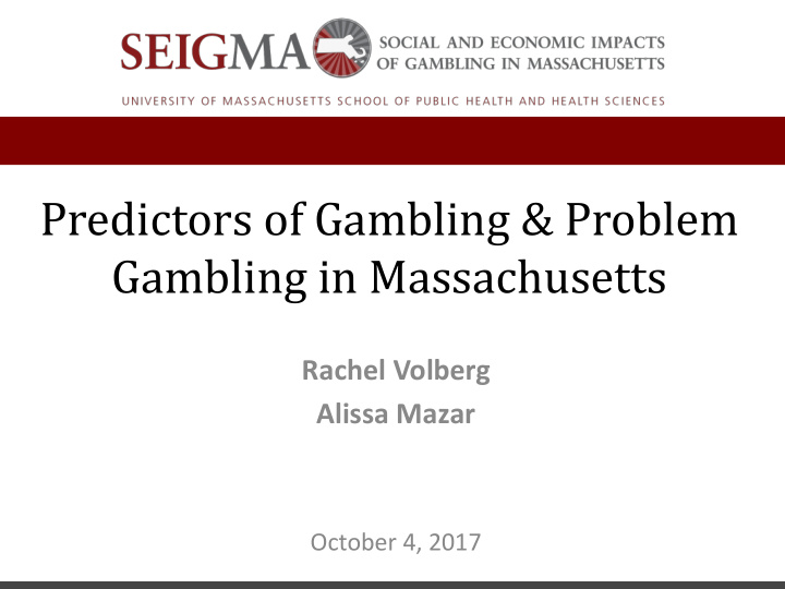 predictors of gambling problem