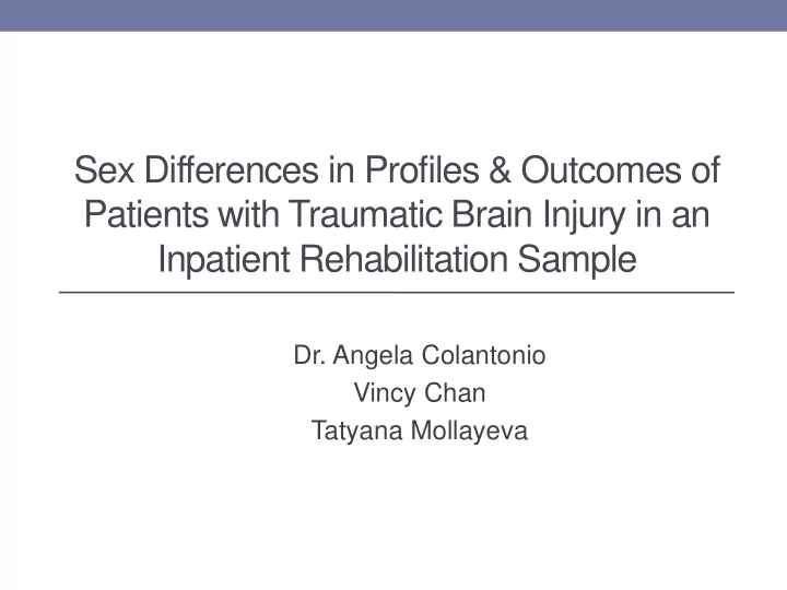 sex differences in profiles outcomes of patients with