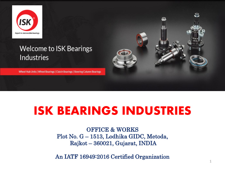 isk bearings industries