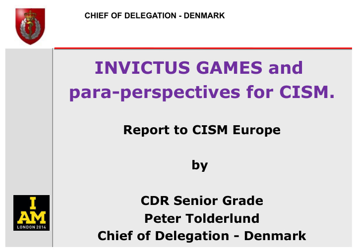 invictus games and para perspectives for cism