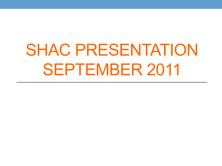 shac presentation september 2011