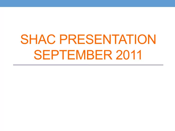 shac presentation september 2011