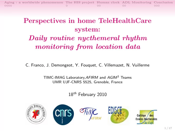 perspectives in home telehealthcare system daily routine