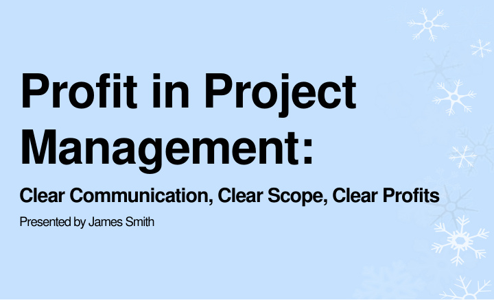 profit in project management