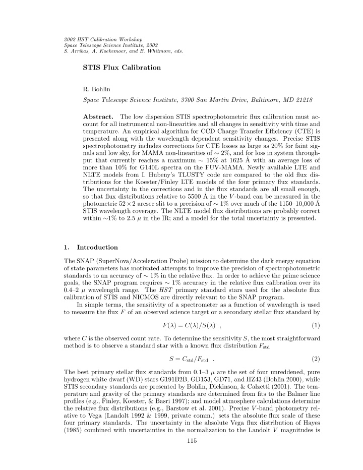 stis flux calibration