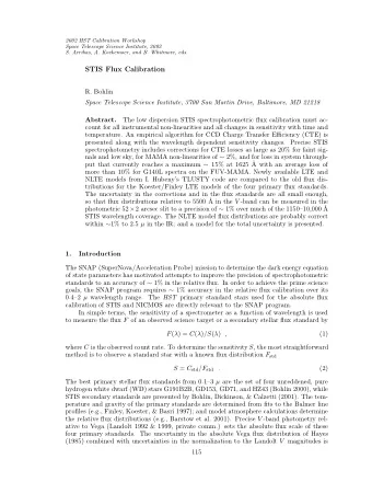 STIS Flux Calibration  R. Bohlin  Space Telescope Science Institute, 3700 San Martin Drive,