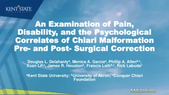 Co  Correla  elate  tes  s of  of C  Chiar  hiari  i Malf  Malfor  orma  mation  tion  Pr  Pre- an