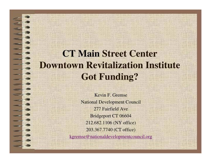 ct main street center downtown revitalization institute
