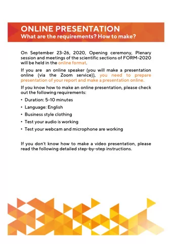 ONLINE PRESENTATION  read the following detailed step-by-step instructions.  If you don't know how