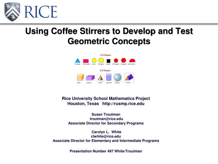 using coffee stirrers to develop and test