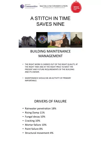 A STITCH IN TIME  SAVES NINE  NON HYDRAULIC LIME  NATURALLY HYDRAULIC LIME  ORDINARY PORTLAND