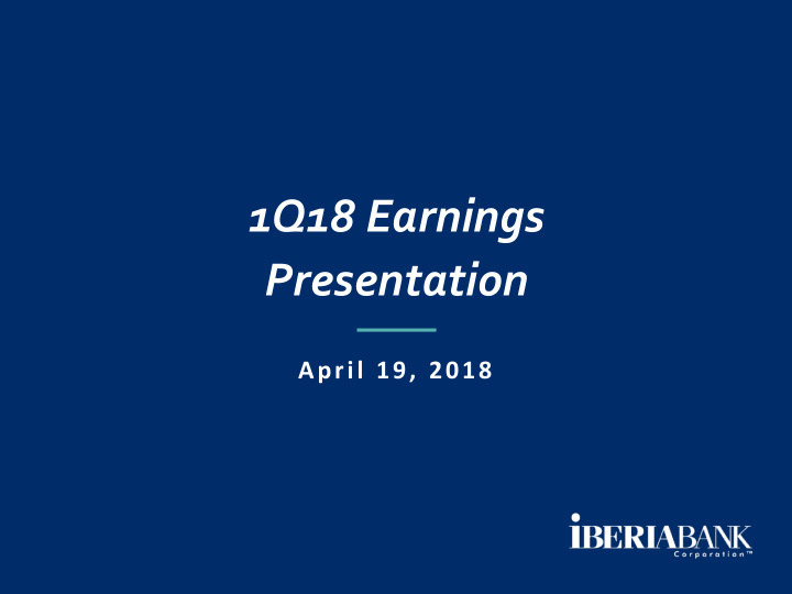 1q18 earnings