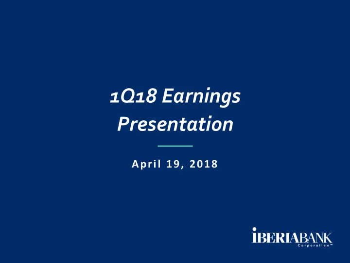 1q18 earnings