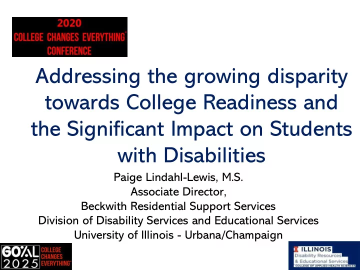 addressing the growing disparity towards college