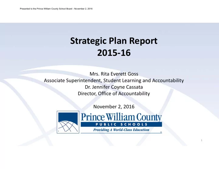 strategic plan report 2015 16