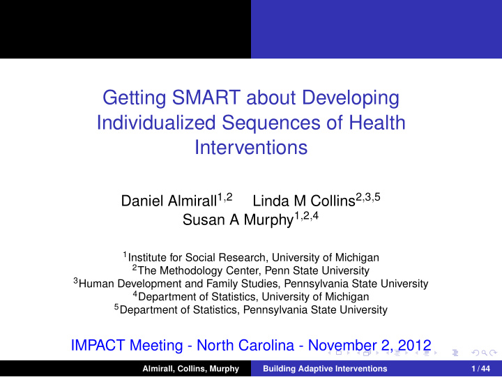 getting smart about developing individualized sequences