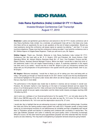 Textile industry is a priority sector for the Government of India and significant investments are