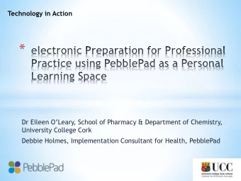 * Dr Eileen OLeary, School of Pharmacy &amp; Department of Chemistry,  University College Cork