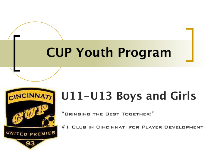 cup youth program