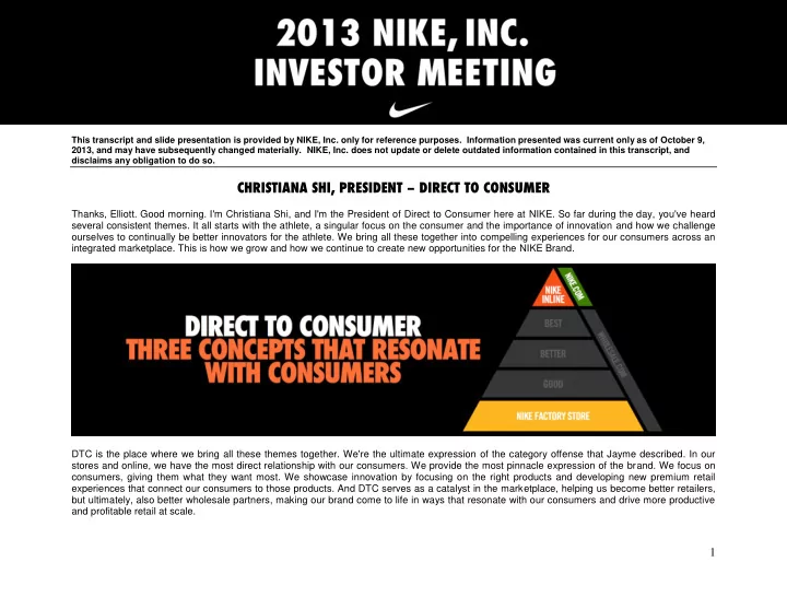 christiana shi president direct to consumer