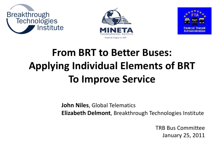 from brt to better buses