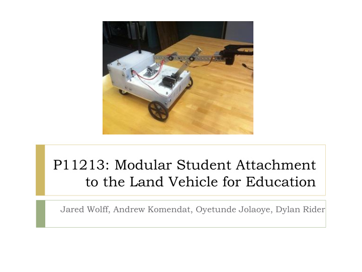 p11213 modular student attachment to the land vehicle for