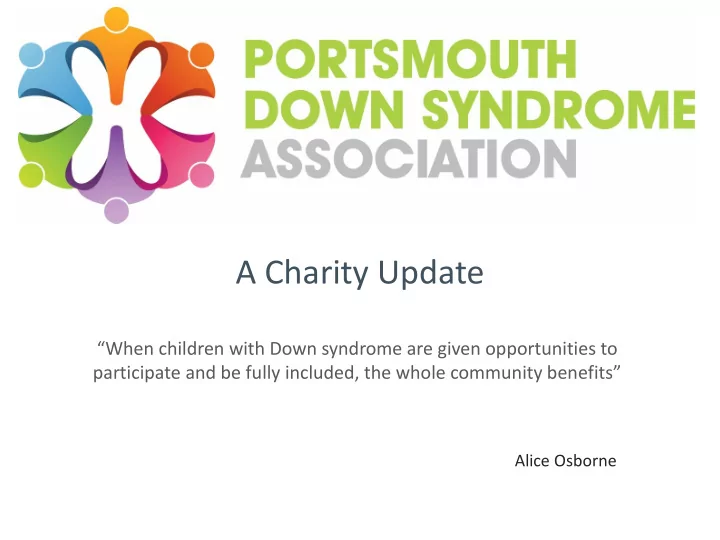 a charity update